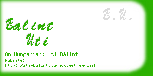 balint uti business card